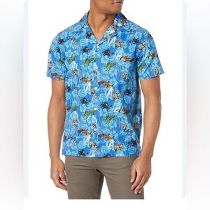 Marvel Hawaiian Shirt Avengers Island Tropical Button Down Iron Man Hulk Size M